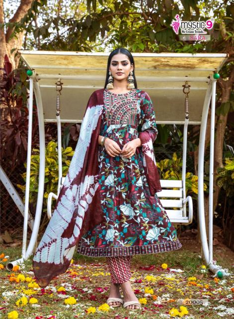 Mystic9 sara vol 20 wholesale gown style kurti